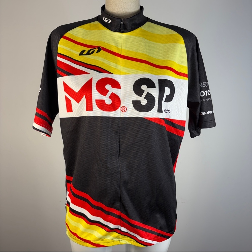 ❤️Louis Garneau Mens M MS 150 Bike Tour Cycling Jersey Short Sleeve Full Zip
